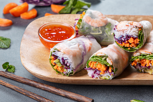 Spring Rolls de Camarão com Vermicelli