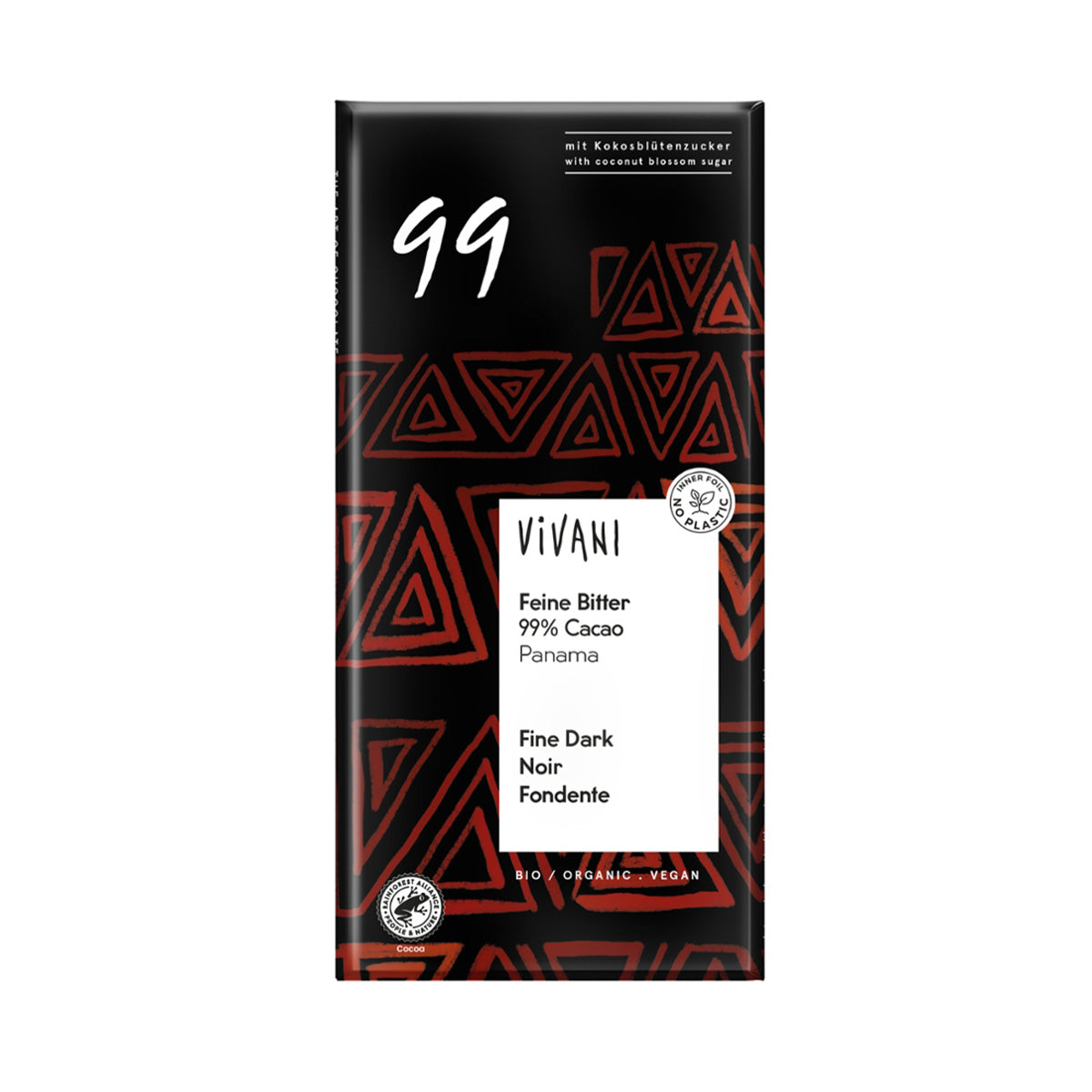 Chocolate Preto 99% com Açúcar de Coco BIO 80 gr - Go Natural