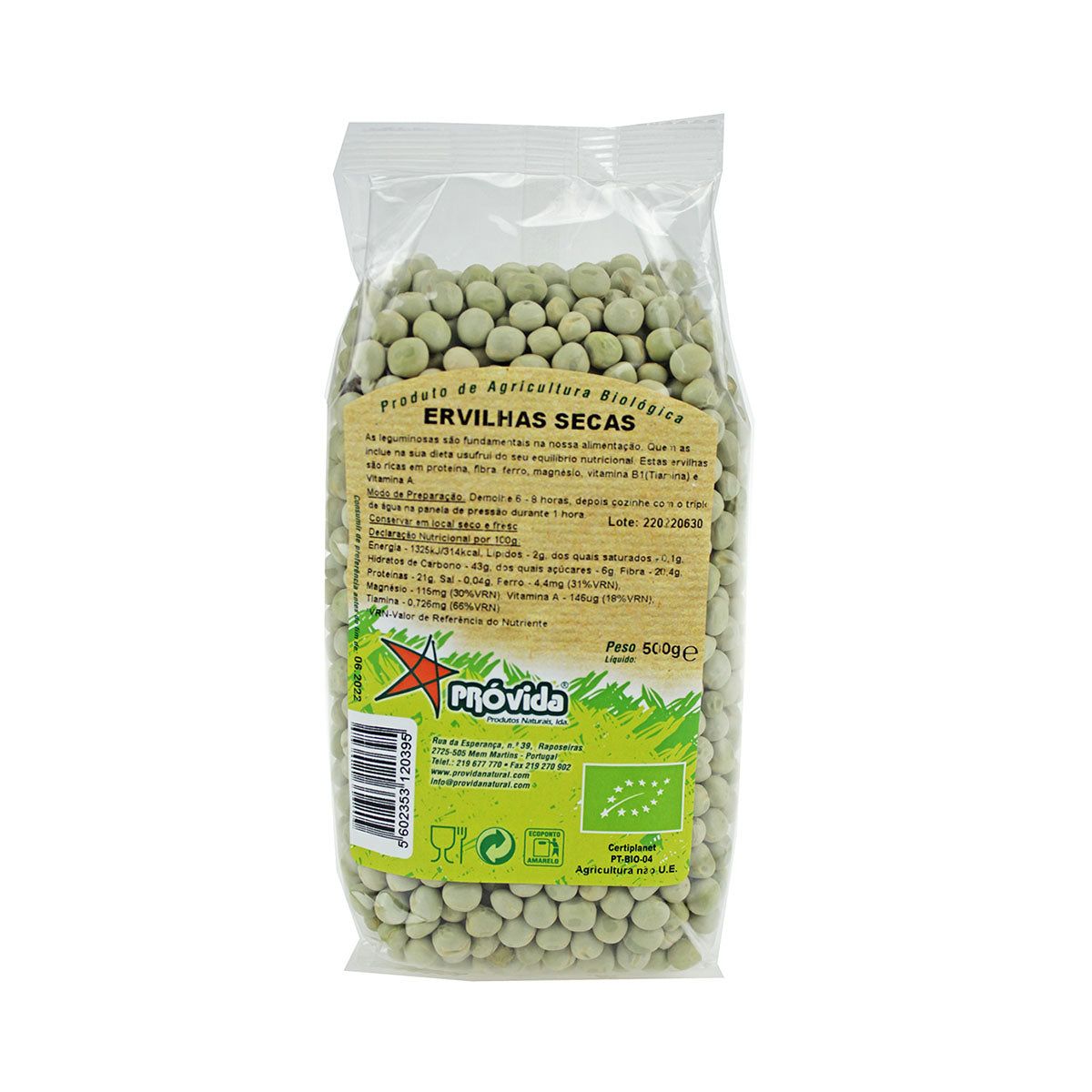 Ervilhas Secas BIO 500 gr - Go Natural