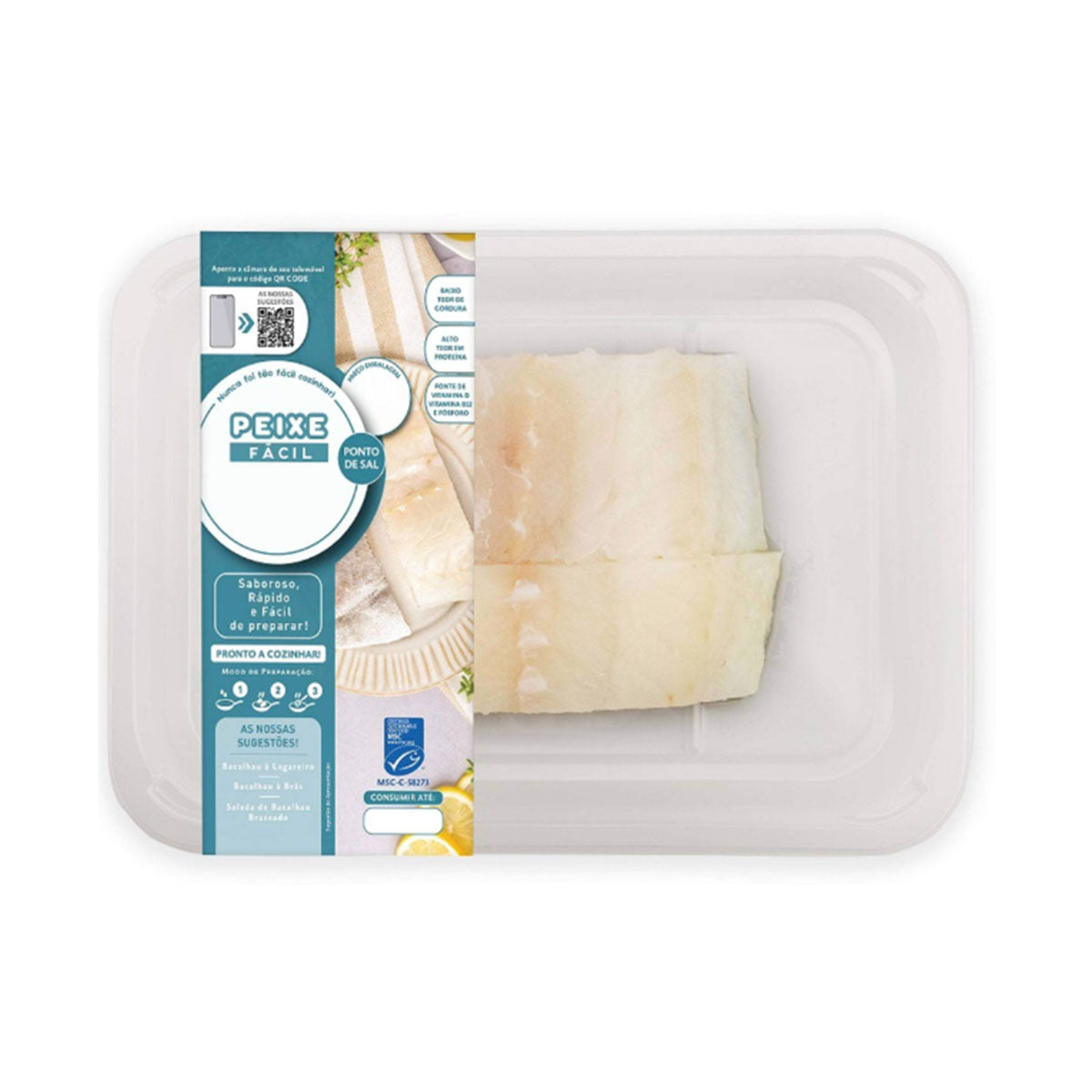 Porções de Bacalhau Msc Skin Pack 300 gr - Go Natural