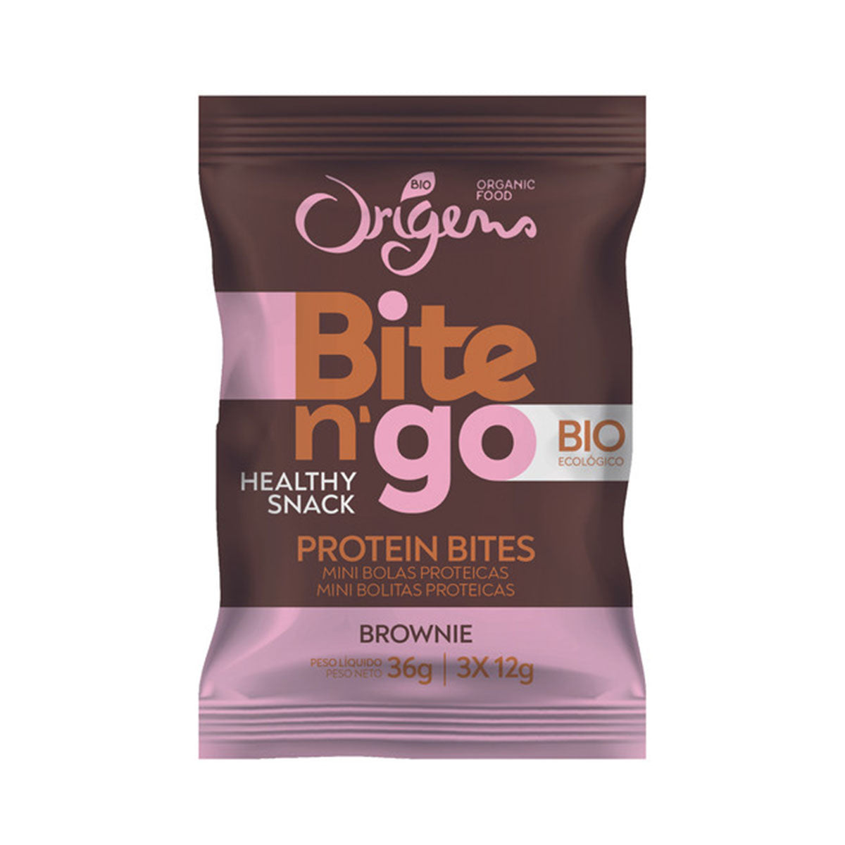 Mini Bolas Proteicas Brownie 3 x 12 gr - Go Natural