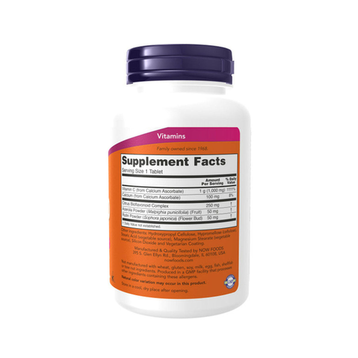 Now Vitamin C 1000 Rh (Bioflavonoides) 100 Cápsulas - Go Natural