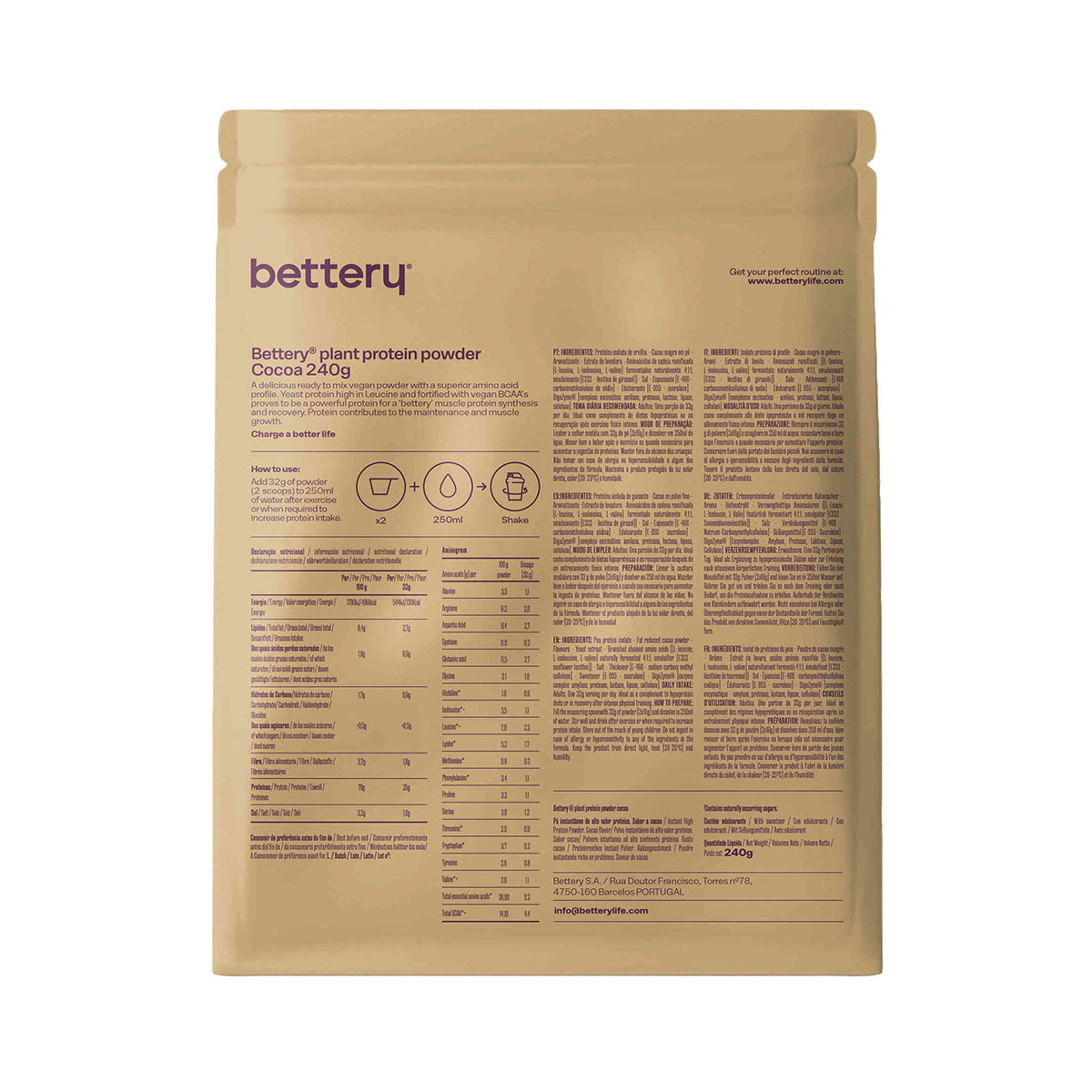 Proteína Vegetal c/ sabor a Cacau 240 gr - Go Natural
