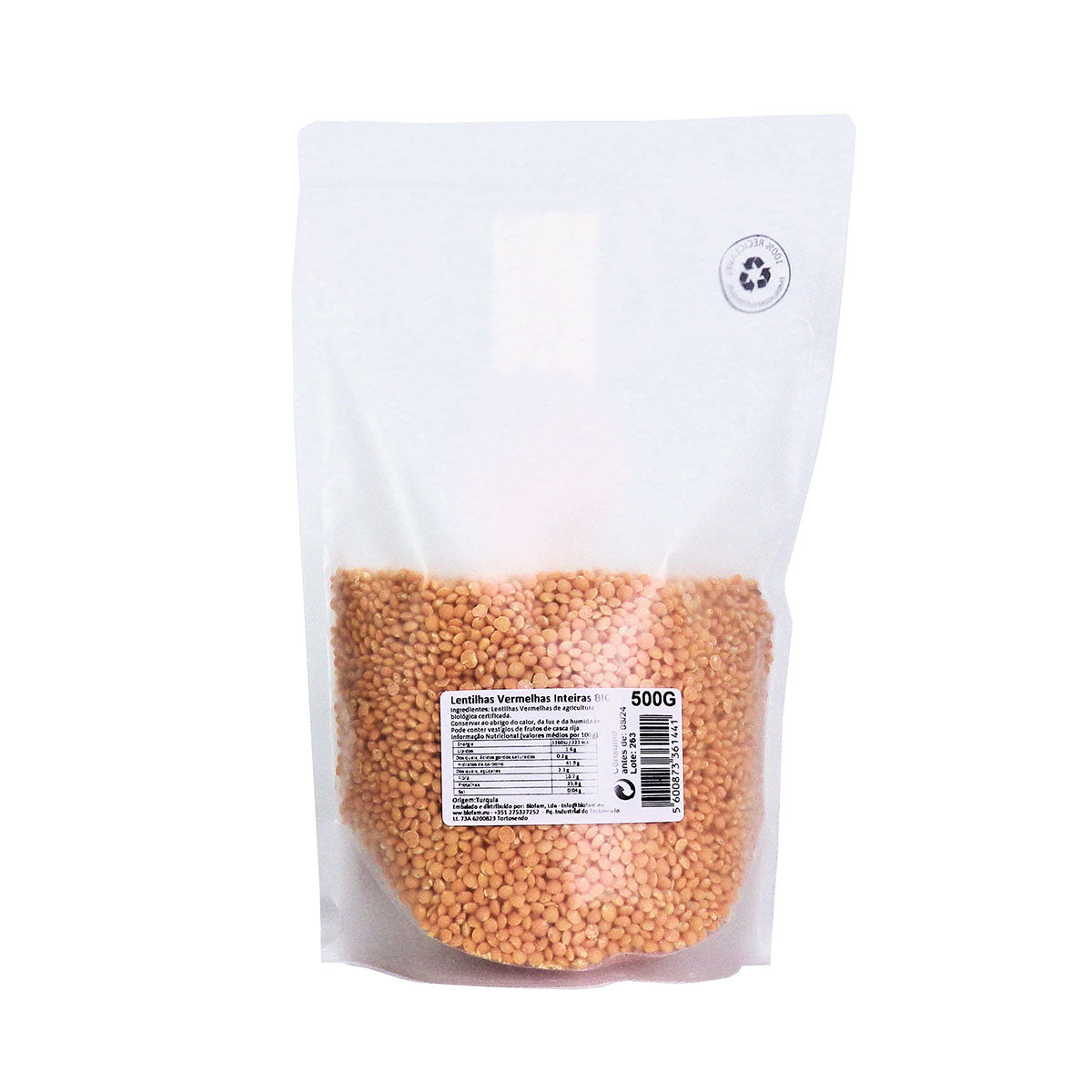 Leguminosas Secas Lentilhas Vermelhas 500 gr - Go Natural