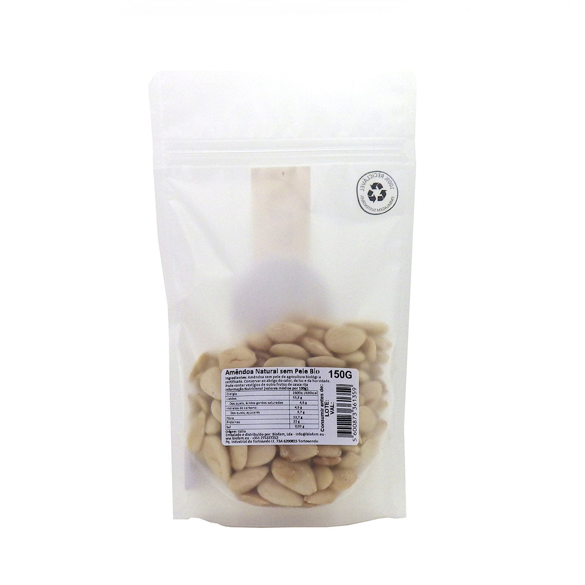 Frutos Secos Míolo Amêndoa S/Pele 150 gr - Go Natural