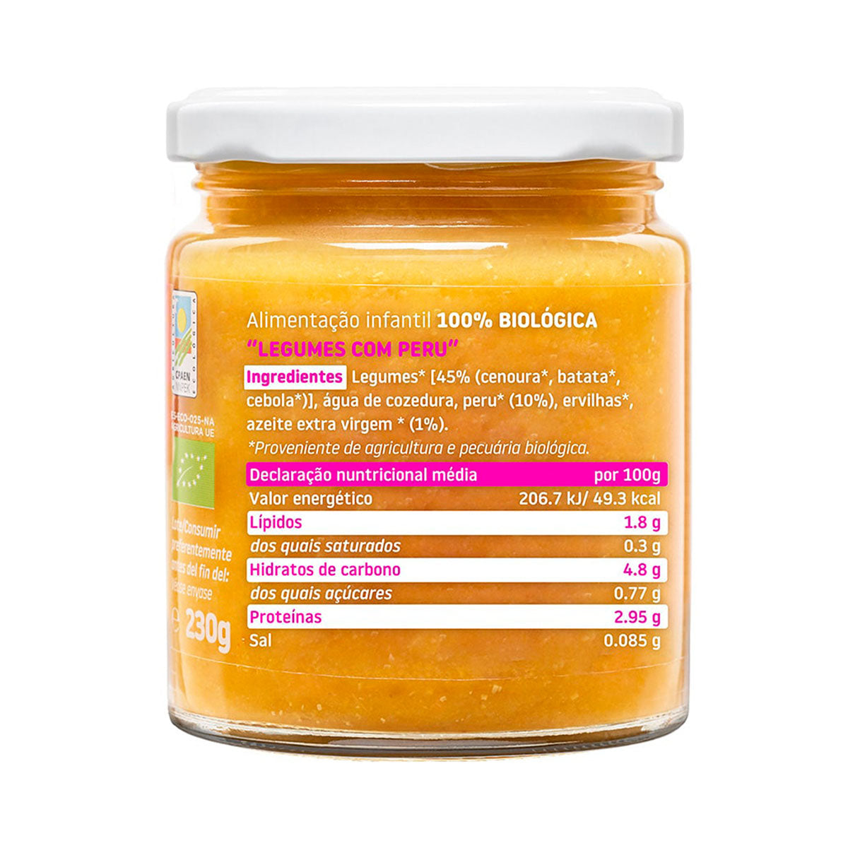 Boião Pedaços de Peru, Arroz e Legumes BIO 230 gr - Go Natural