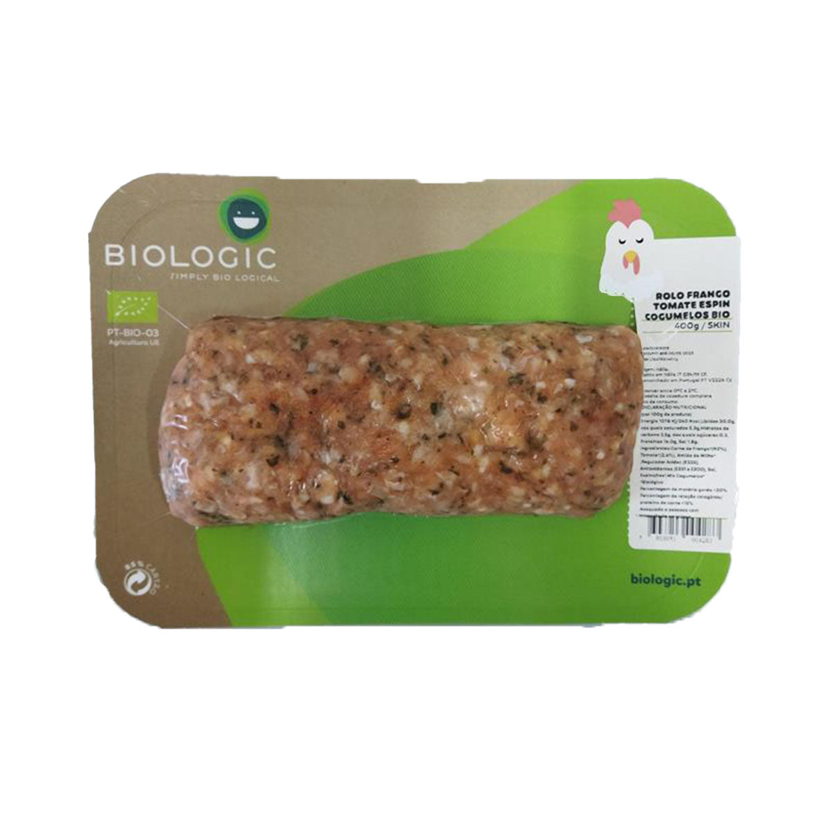 Rolo Frango Tomate, Cogumelos, Espinafres 400 gr - Go Natural