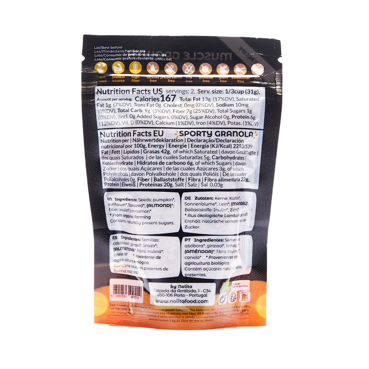 Granola Sporty BIO S/Glúten Low Carb 340 gr - Go Natural