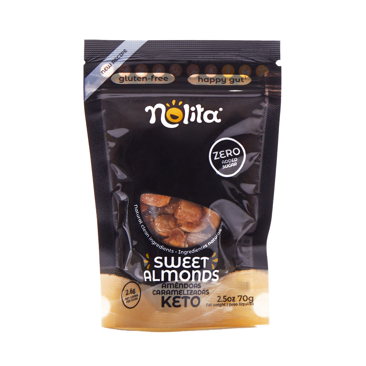 Amêndoa Caramelizada BIO s/ Glúten Low Carb 70 gr - Go Natural