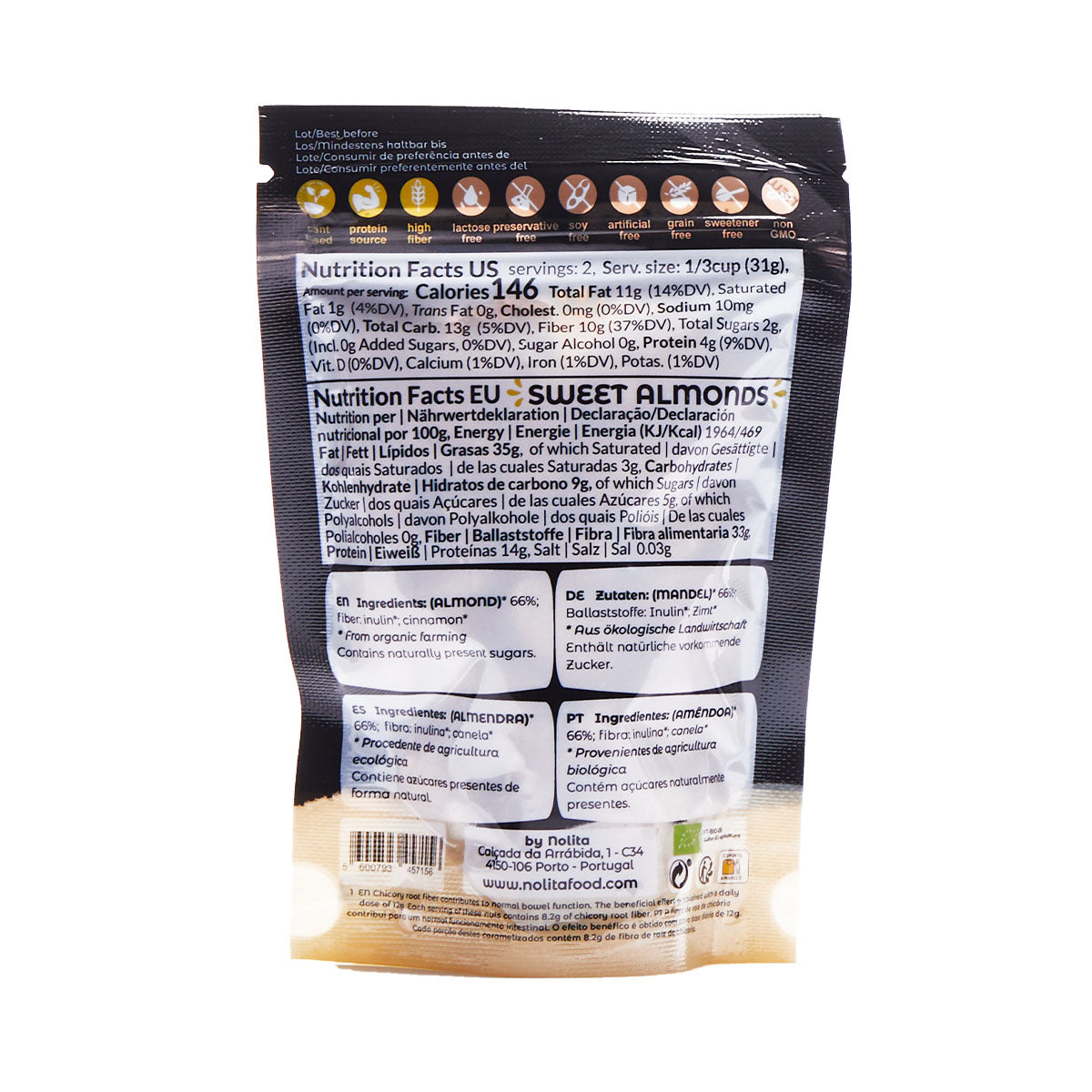 Amêndoa Caramelizada BIO s/ Glúten Low Carb 70 gr - Go Natural