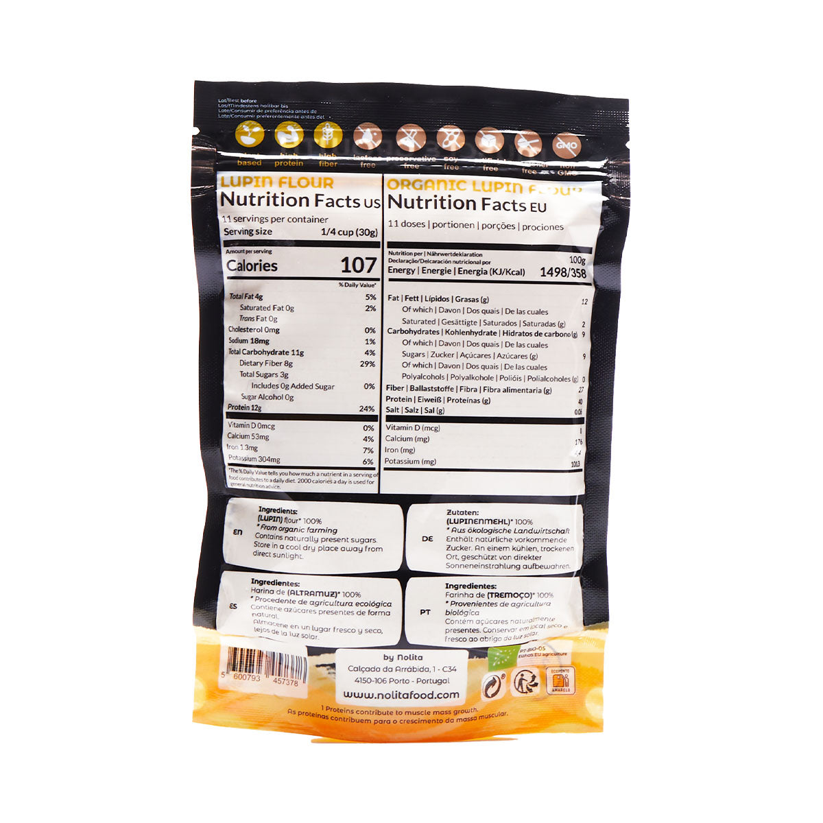 Farinha De Tremoço BIO S/Glúten Low Carb 340 gr - Go Natural