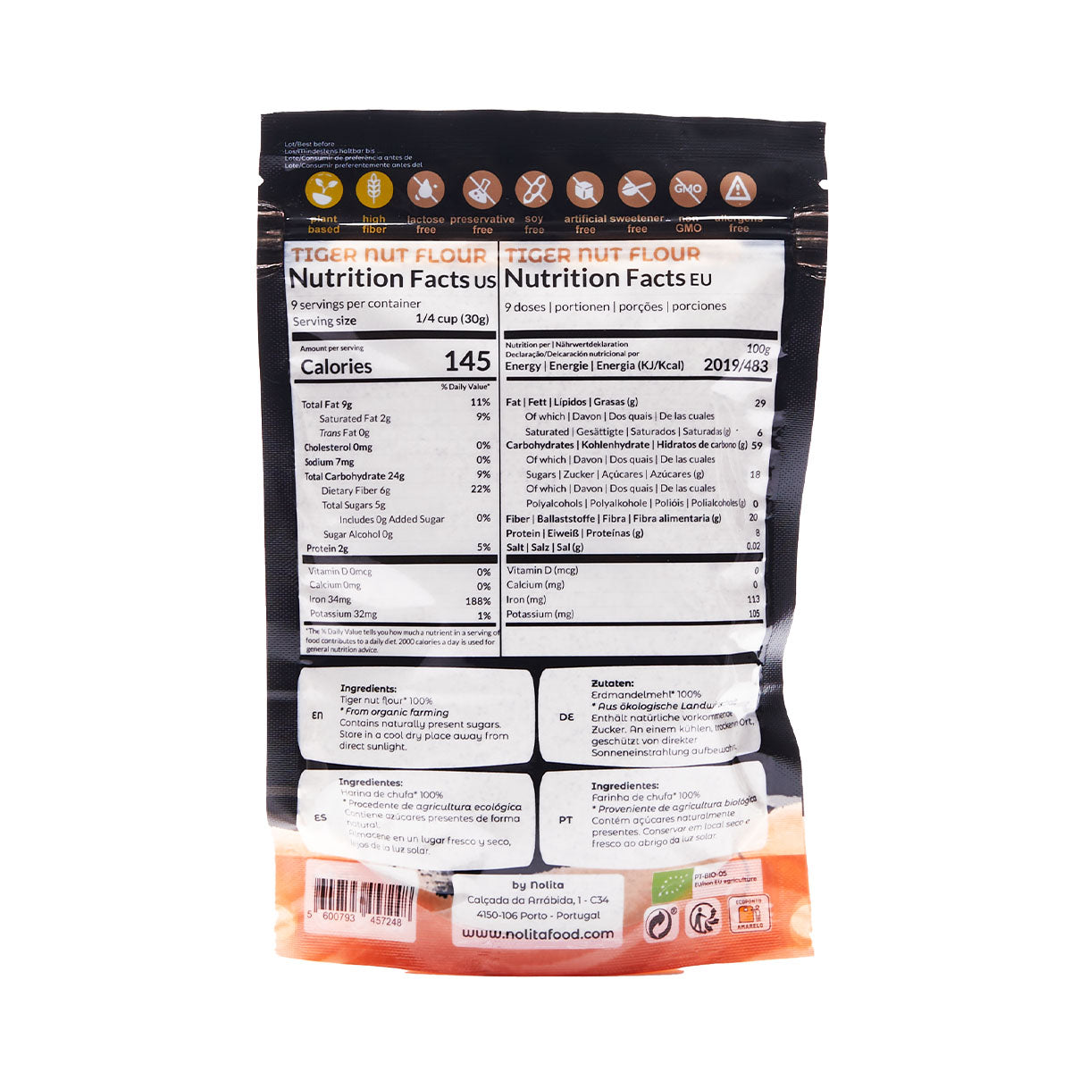 Farinha De Chufa BIO S/Glúten Low Carb 283 gr - Go Natural