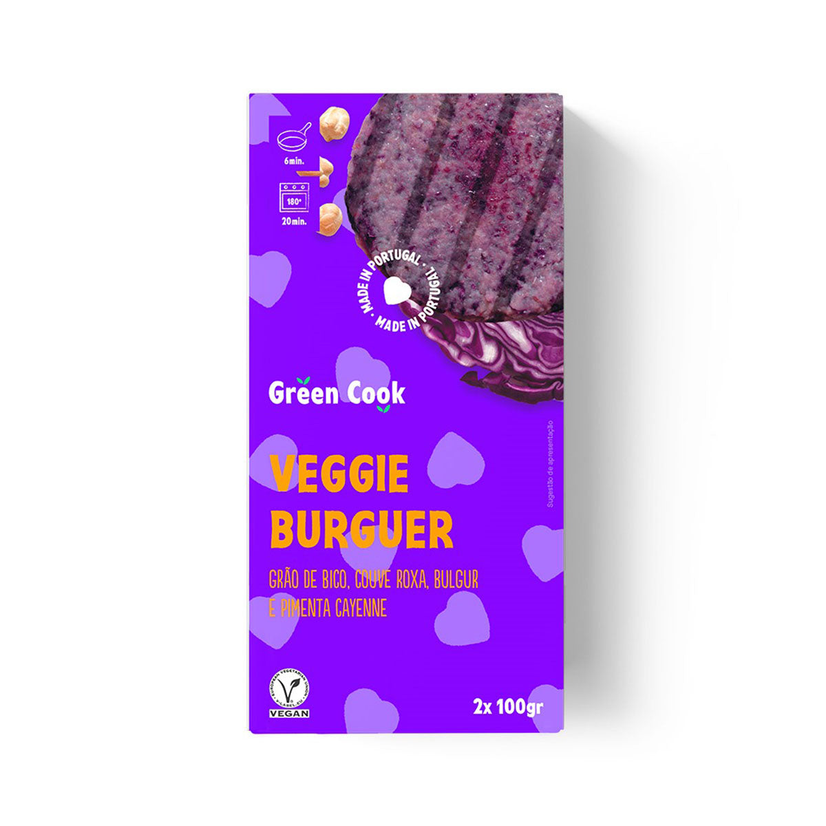 Hambúrguer Vegan Grão de Bico, Couve Roxa e Bulgur 200 gr - Go Natural
