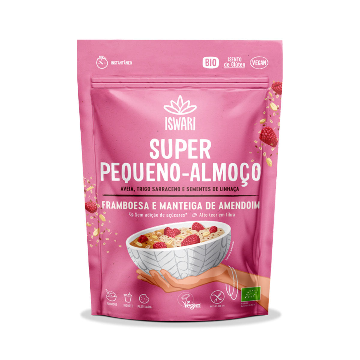 Super Pequeno Almoço Amendoim e Framboesa BIO 360 gr - Go Natural