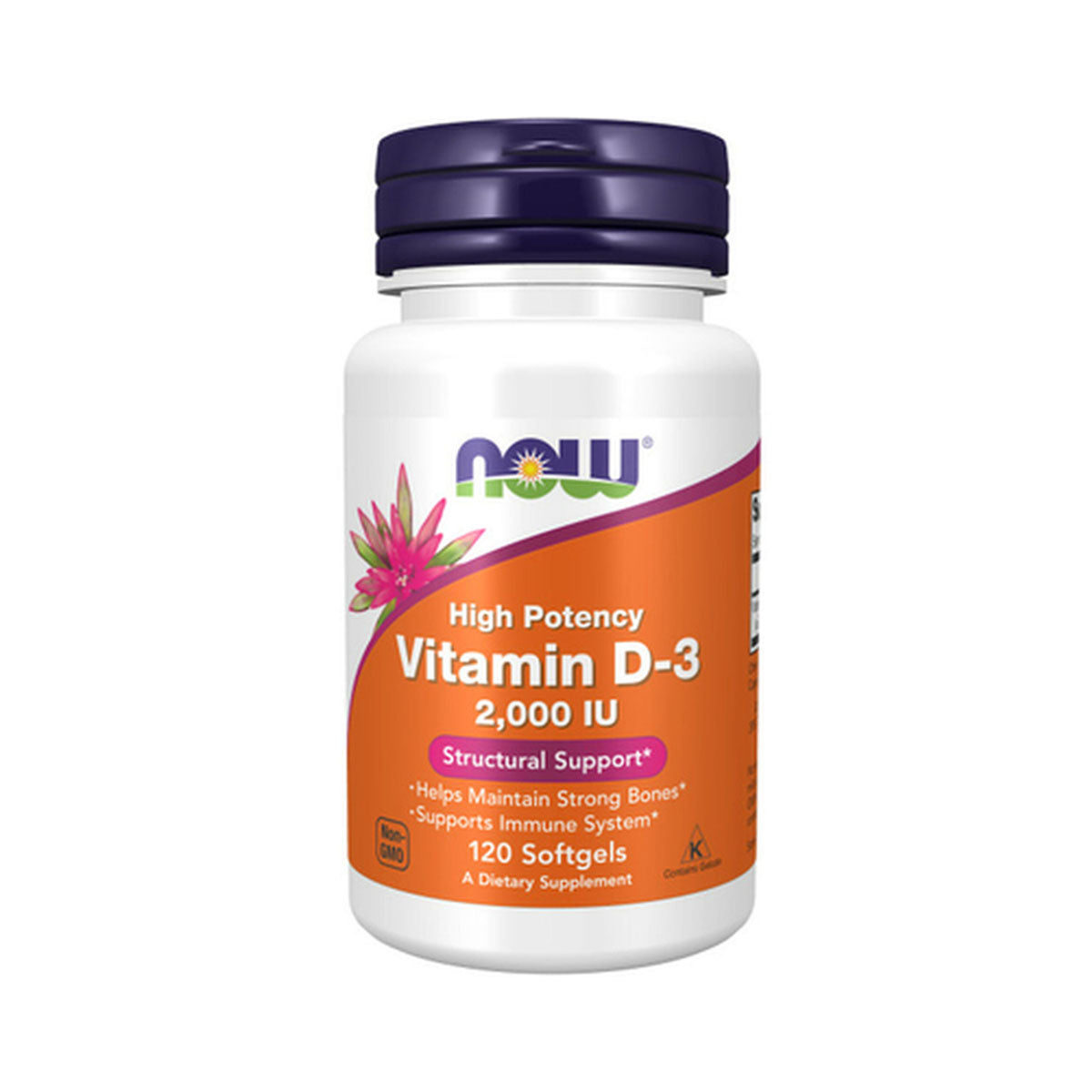 Now Vitamin D-3 2000 iu 120 Cápsulas - Go Natural