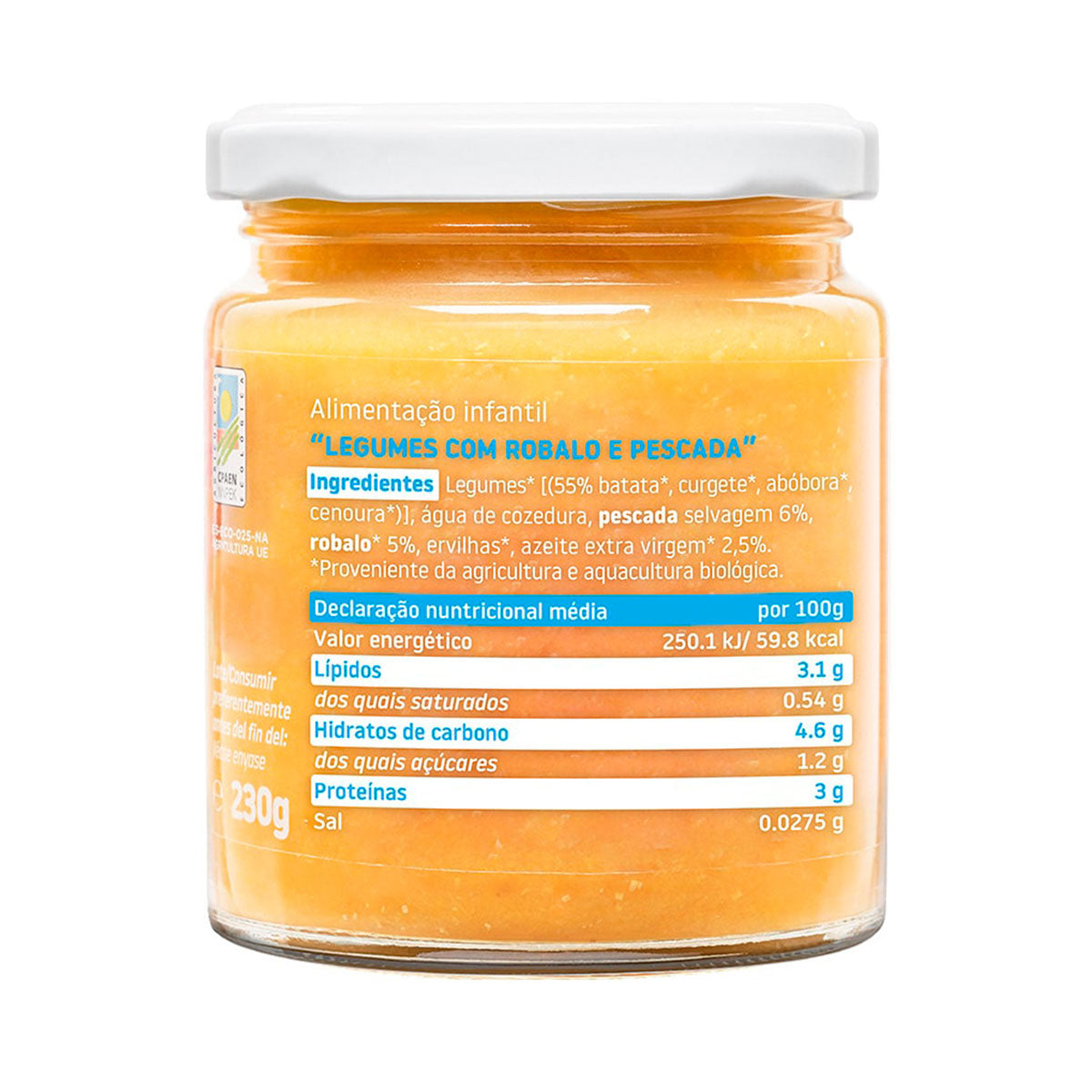Boião de Legumes com Robalo e Pescada BIO 230 gr - Go Natural