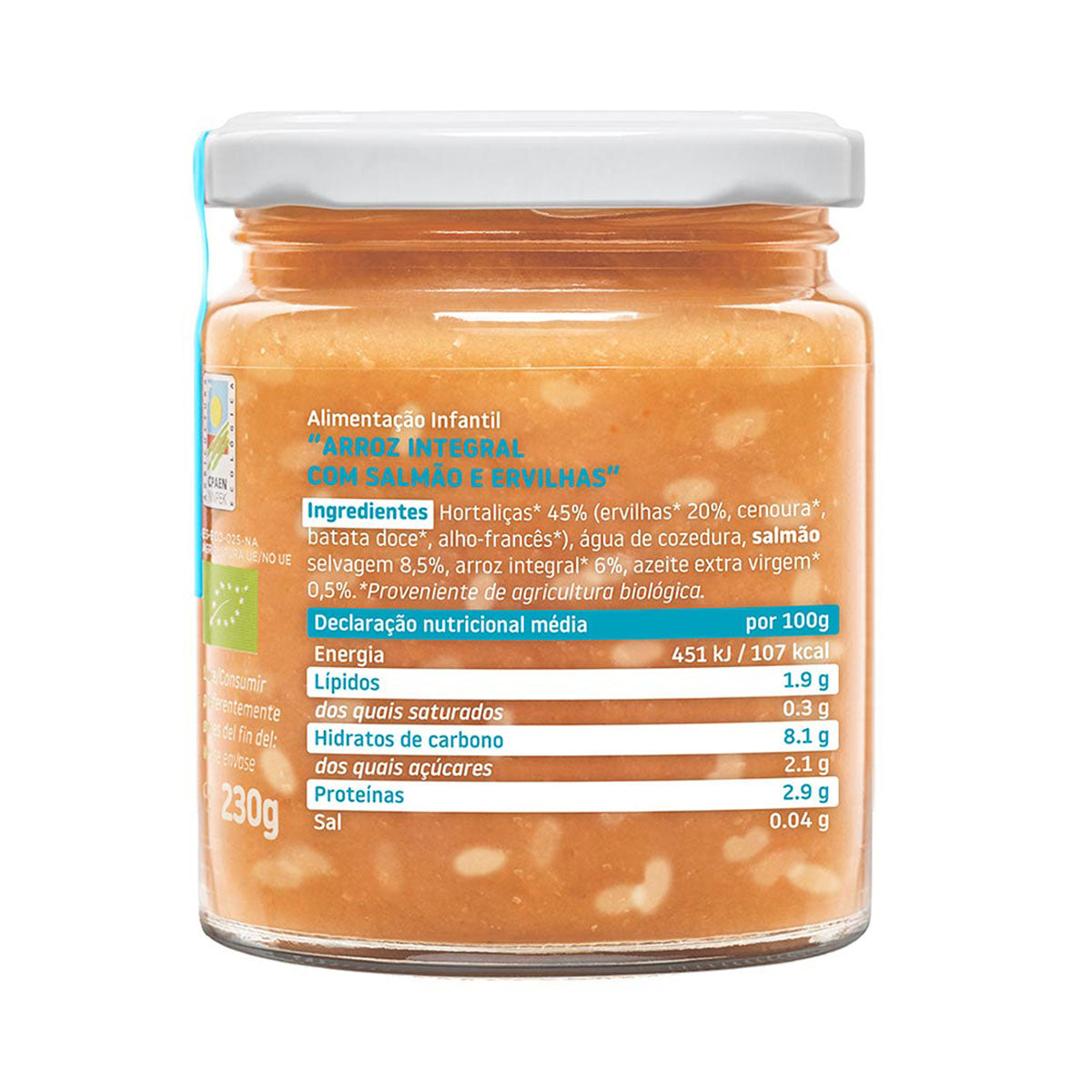 Boiao Salmão C/ Ervilhas BIO 230 gr - Go Natural
