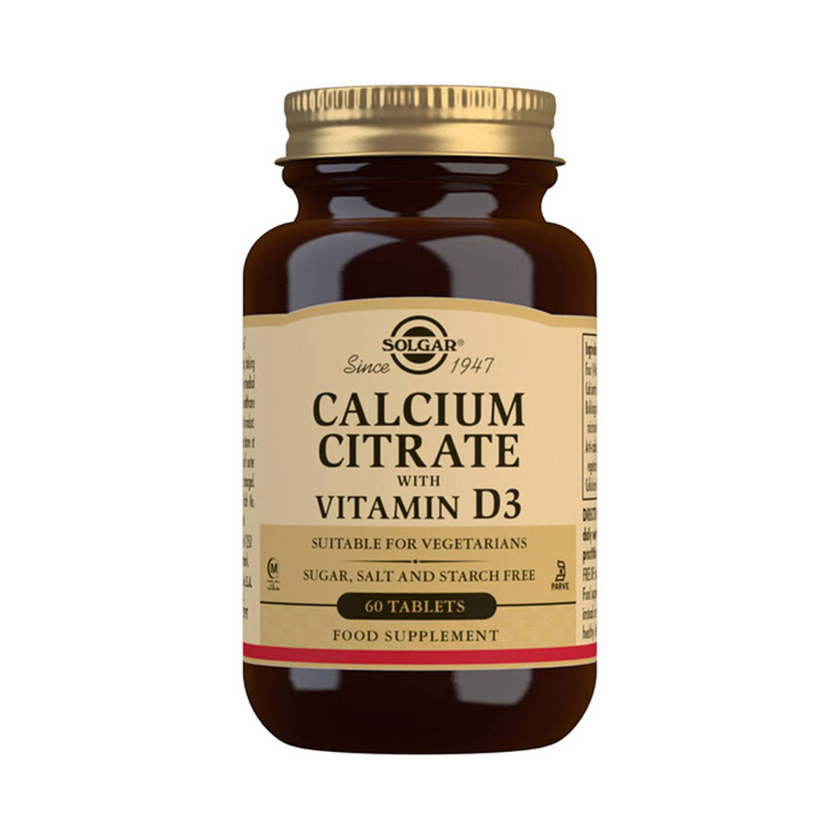 Solgar Citrato de Cálcio + Vitamina D3 60 Cápsulas - Go Natural