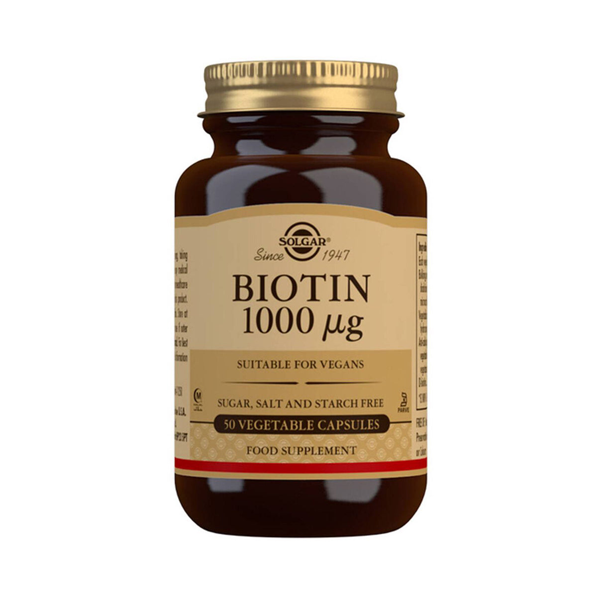 Solgar Biotina 1000 Mcg 50 Cápsulas - Go Natural