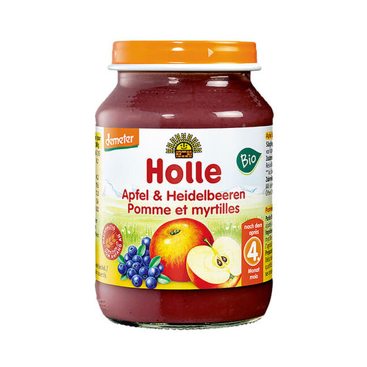 Holle Boião de Puré de Maçã e Mirtilo BIO 4m 190g - Go Natural