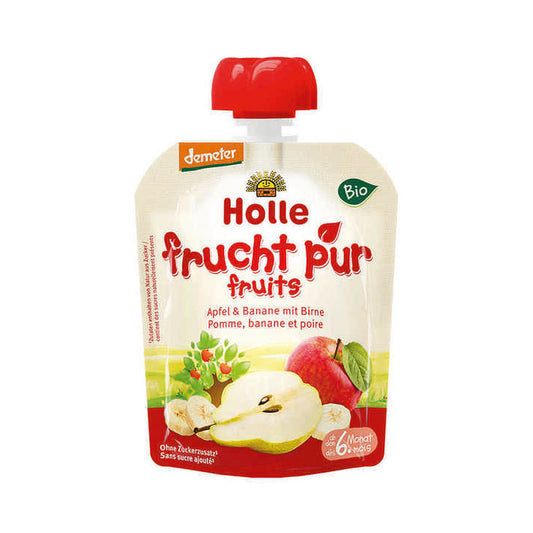 Saqueta Puré de Maçã, Banana e Pêra 6M 90 gr - Go Natural