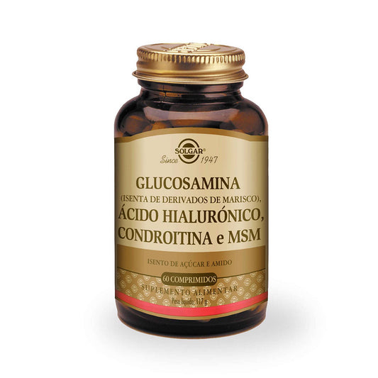 Solgar Glucosamina + Ácido Hialurónico e Condroitina 60 Comprimidos - Go Natural