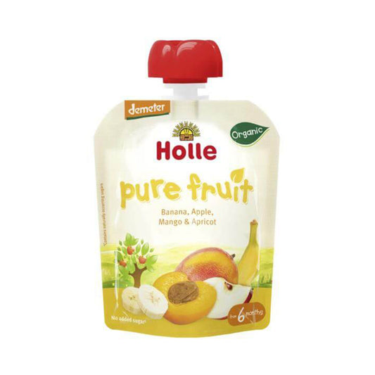 Puré de Banana, Maçã, Manga e Alperce BIO +6M 90 gr - Go Natural