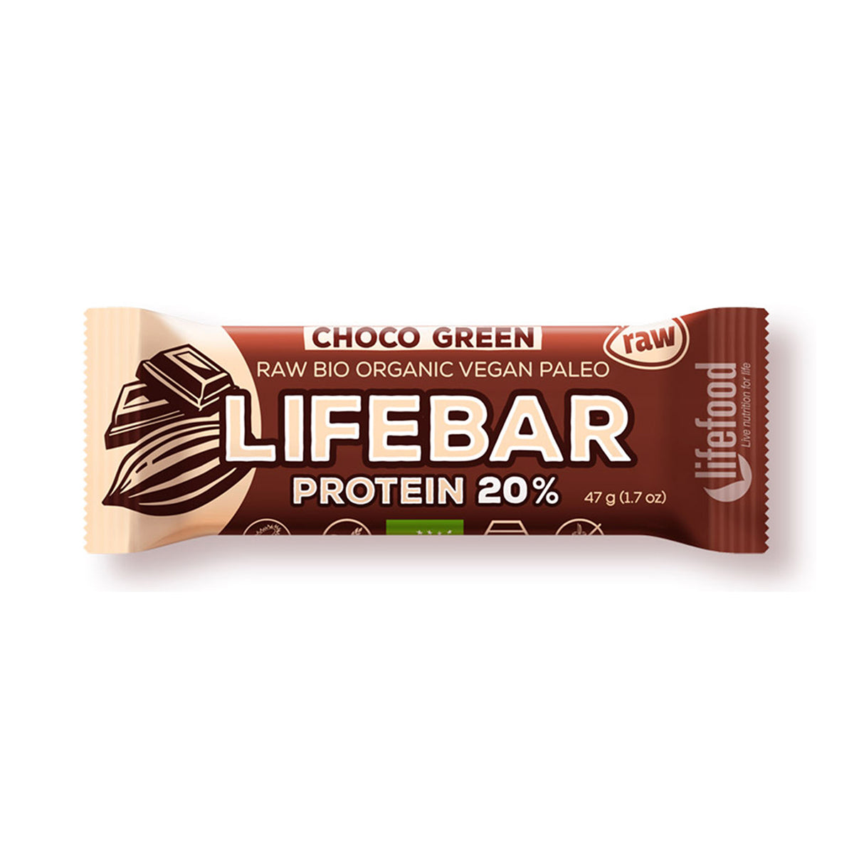 Barra Raw Proteica de Chocolate BIO 47 gr - Go Natural