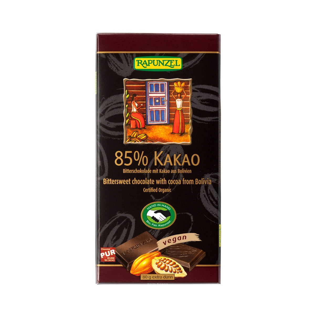 Chocolate Agridoce 85% Cacau BIO 80 gr - Go Natural