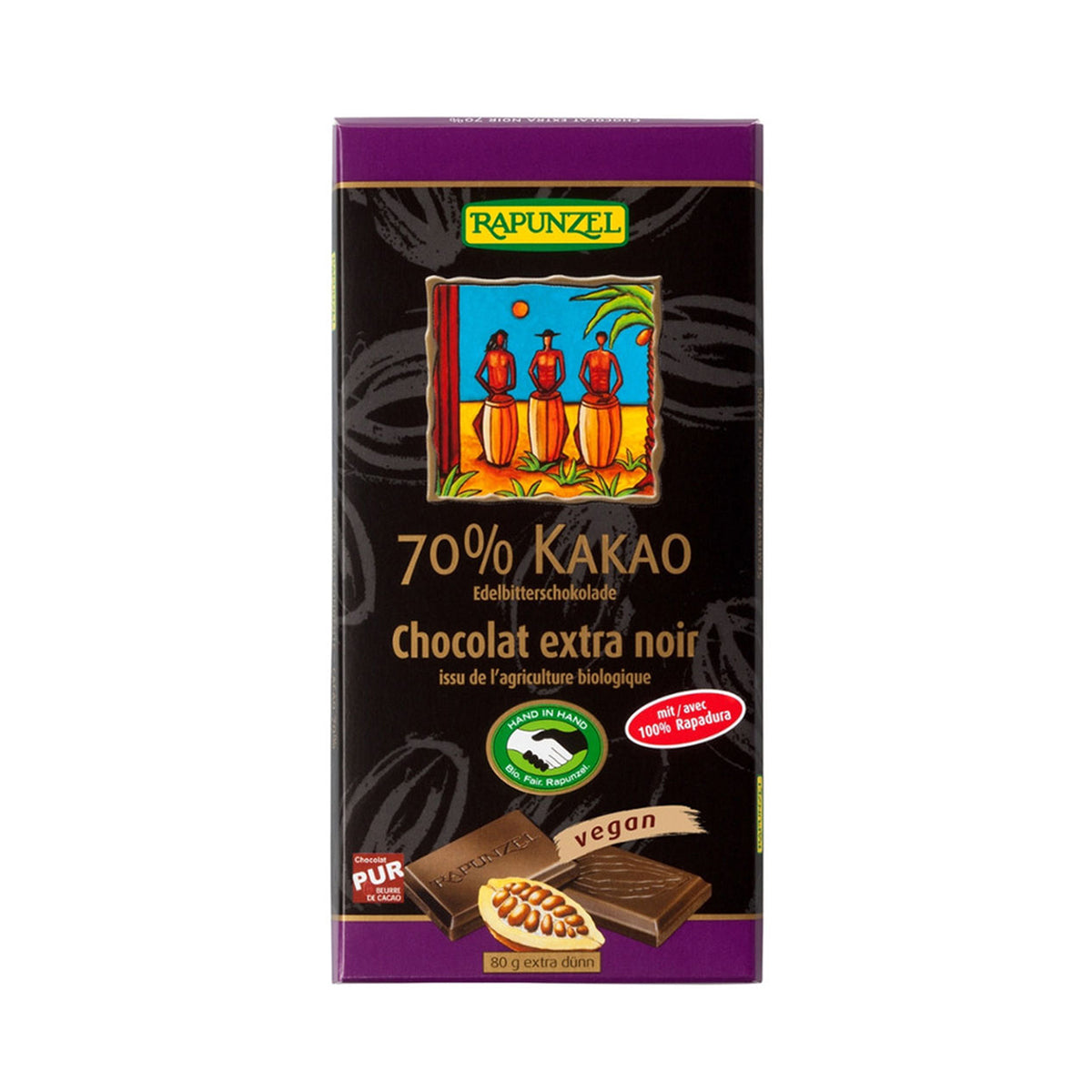 Chocolate Agridoce 70% Cacau BIO 80 gr - Go Natural