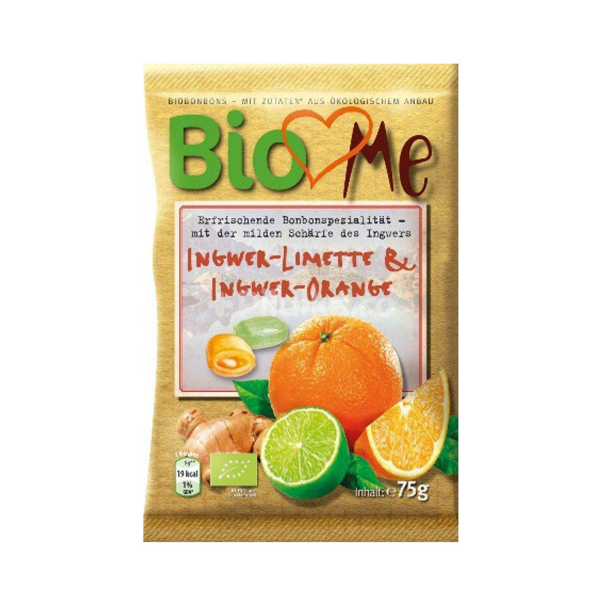 Rebuçados de Gengibre, Laranja e Limão BIO 75 gr - Go Natural