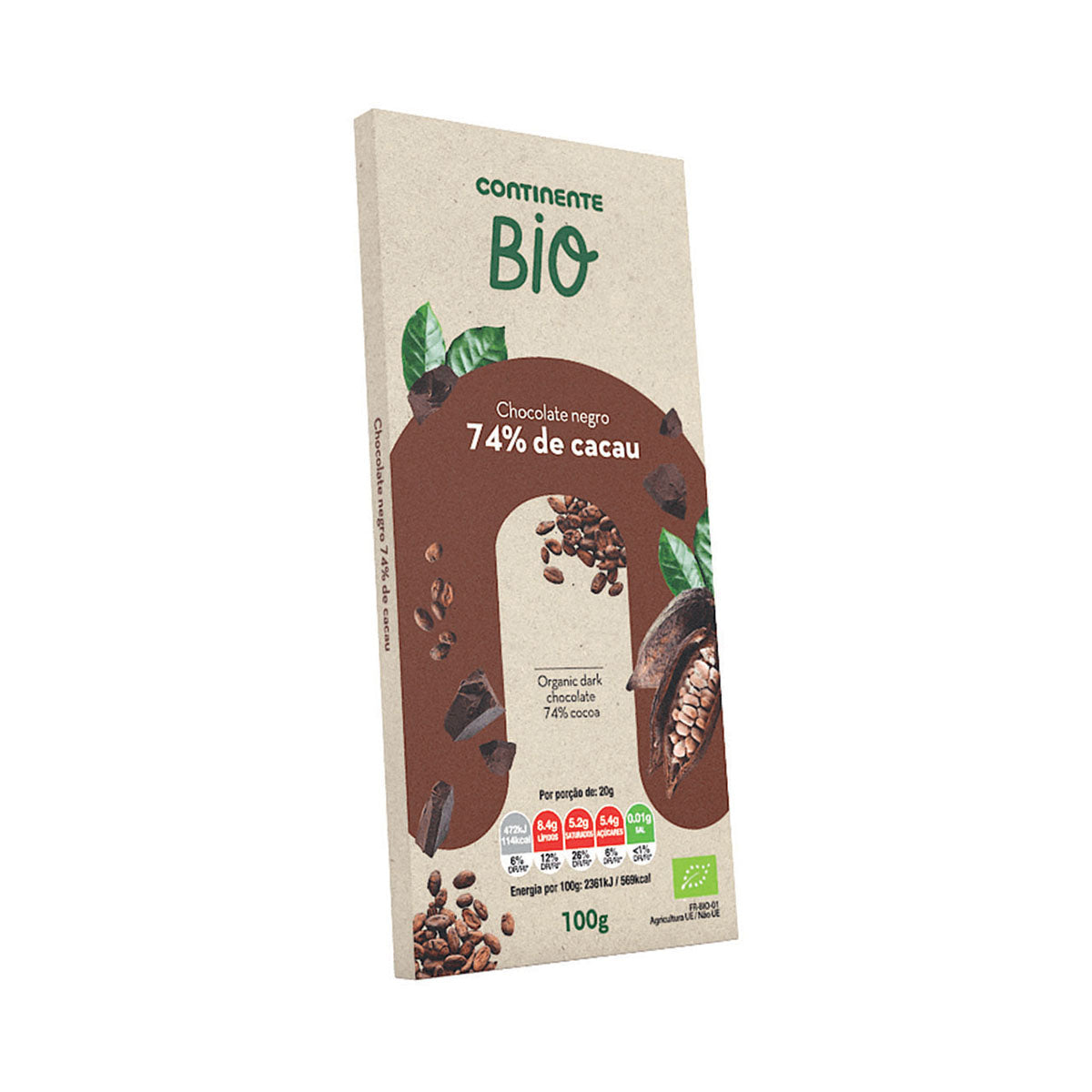 Chocolate Negro 74% Cacau BIO 100 gr - Go Natural