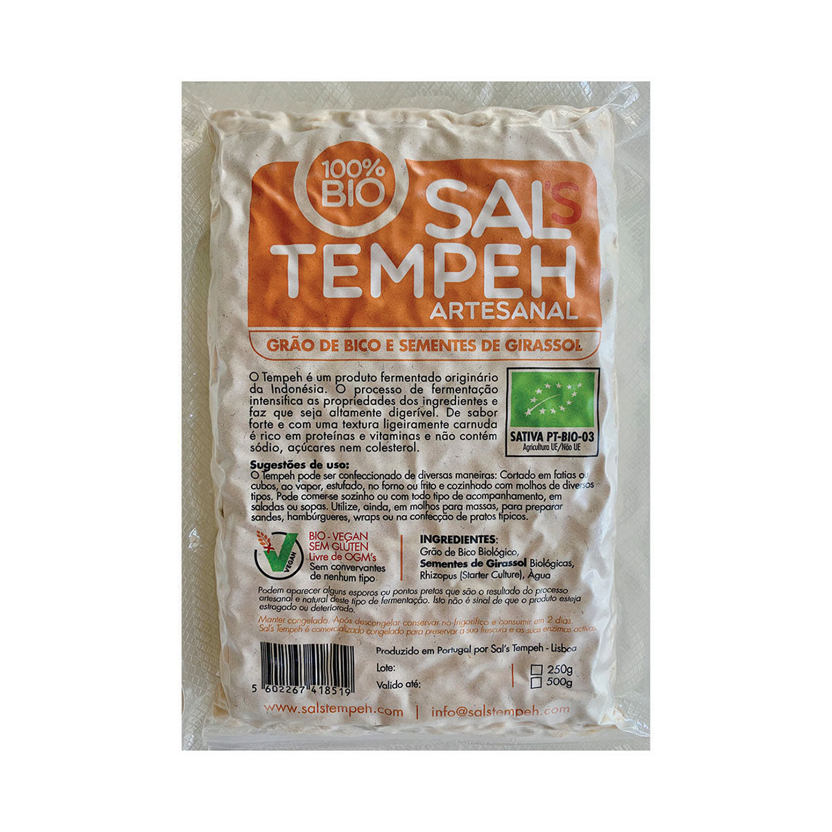 Tempeh de Grão de Bico BIO 250 gr - Go Natural