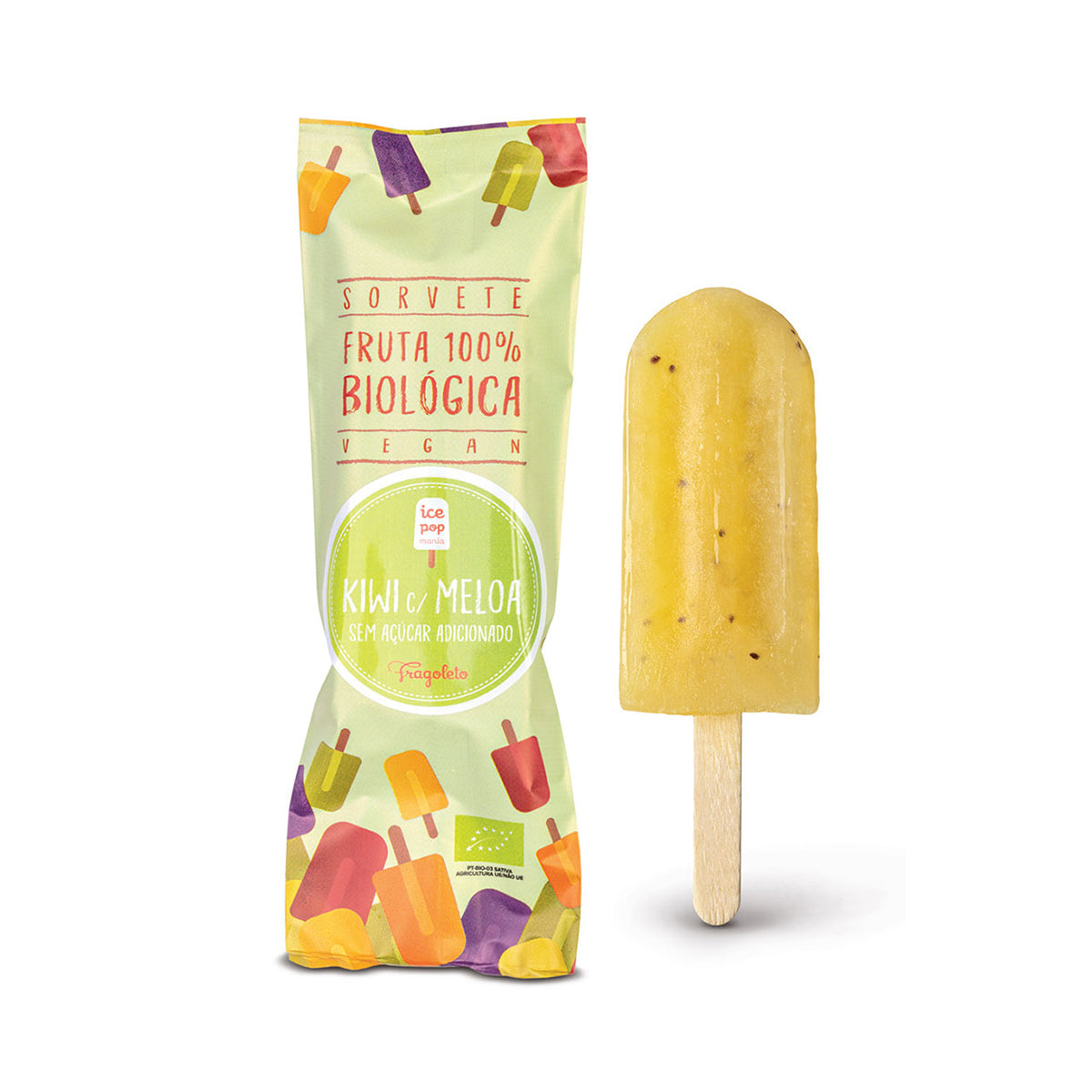 Ice Pop de Kiwi com Meloa sem Açúcar BIO 80 ml - Go Natural