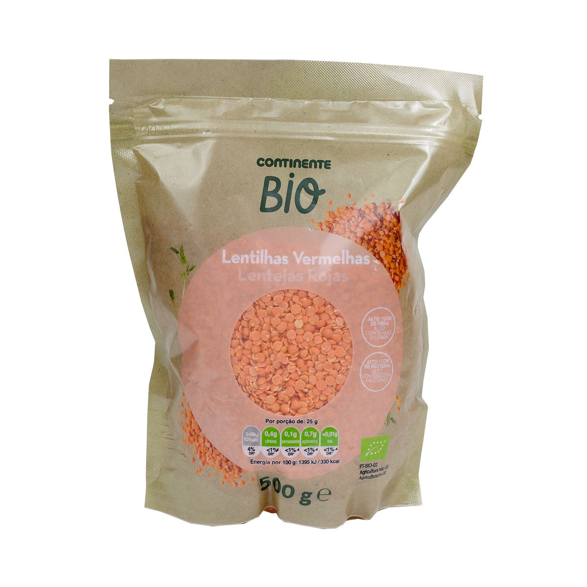 Lentilhas Encarnada sem Casca BIO 500 gr - Go Natural
