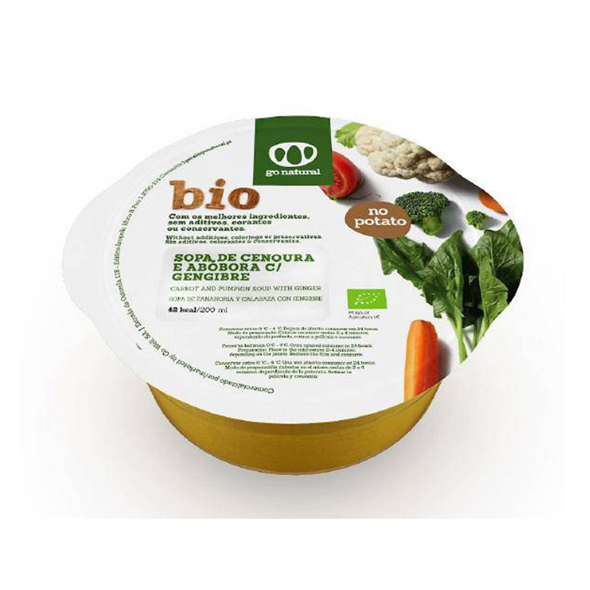 Sopa Cenoura Abóbora e Gengibre BIO 400 ml - Go Natural
