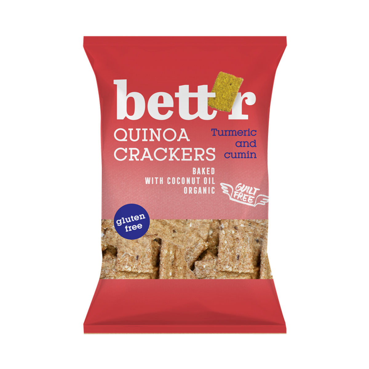 Crackers Quinoa Curcuma Cominhos Bettr BIO Sem Glúten - Go Natural