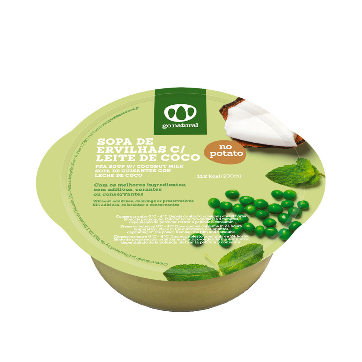 Sopa de Ervilhas com Leite de Coco 400 ml - Go Natural