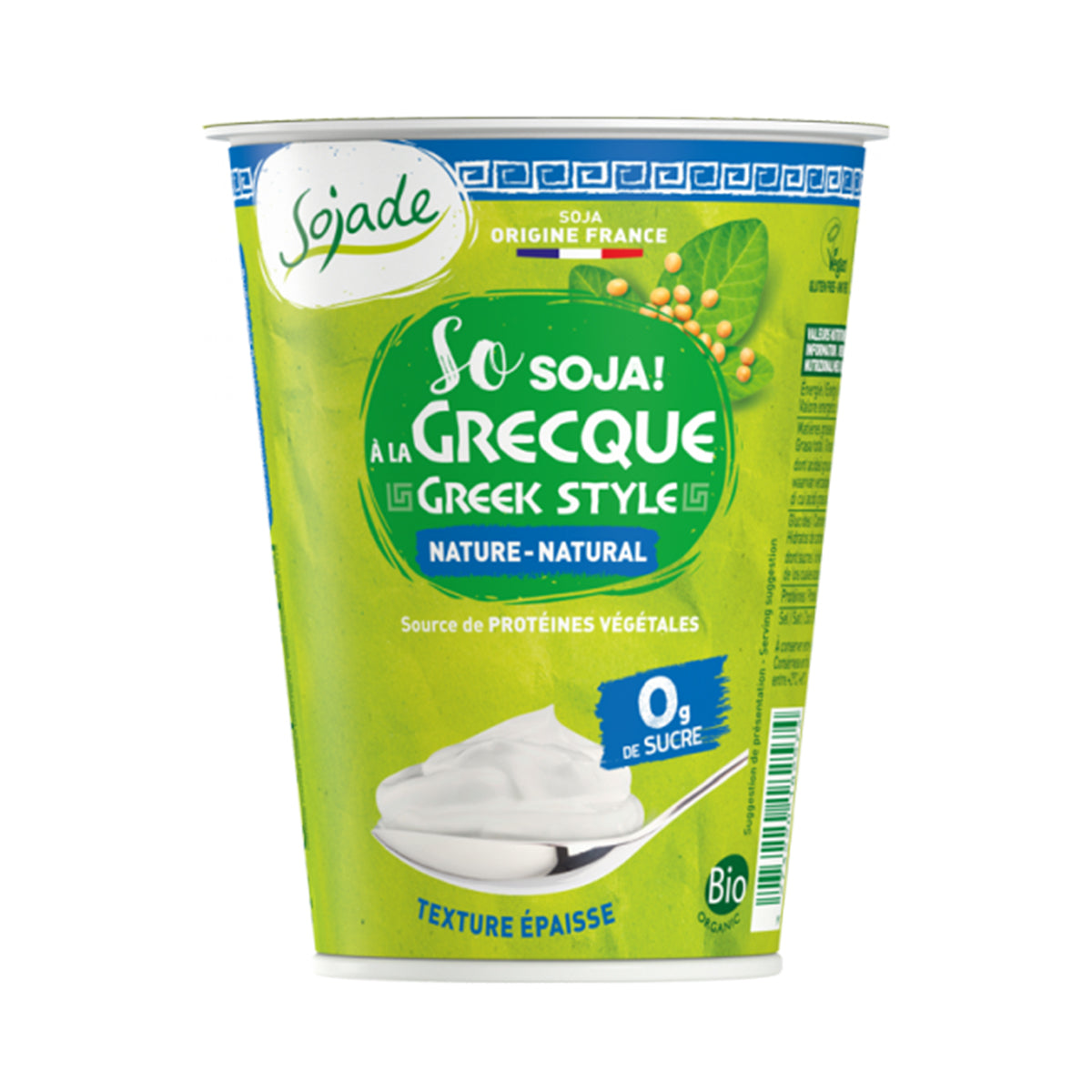 Iogurte Grego de Soja Natural sem Açúcar BIO 400 gr - Go Natural