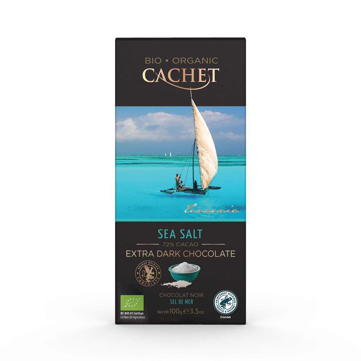Chocolate Preto 72% com Flor de Sal BIO 100 gr - Go Natural